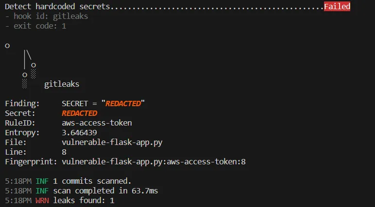 Gitleaks Detecting AWS Access Token