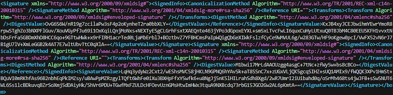 Example of Signature Tag Added to SBOM File